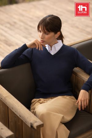 damski sweter z dekoltem V-neck MILAN WOMEN