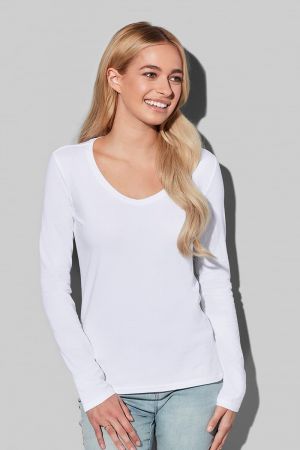 T-shirt STEDMAN Stars Claire V-neck długi rękaw damski